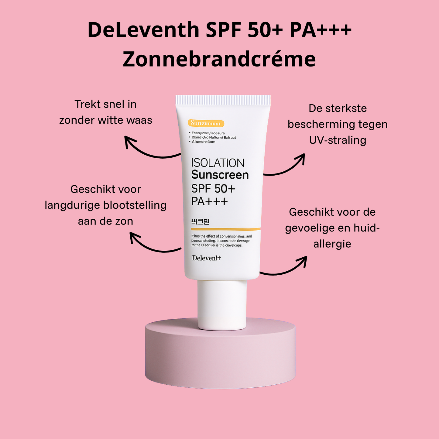 DeLeventh Zonnecrème SPF50+ – bescherming zonder witte waas