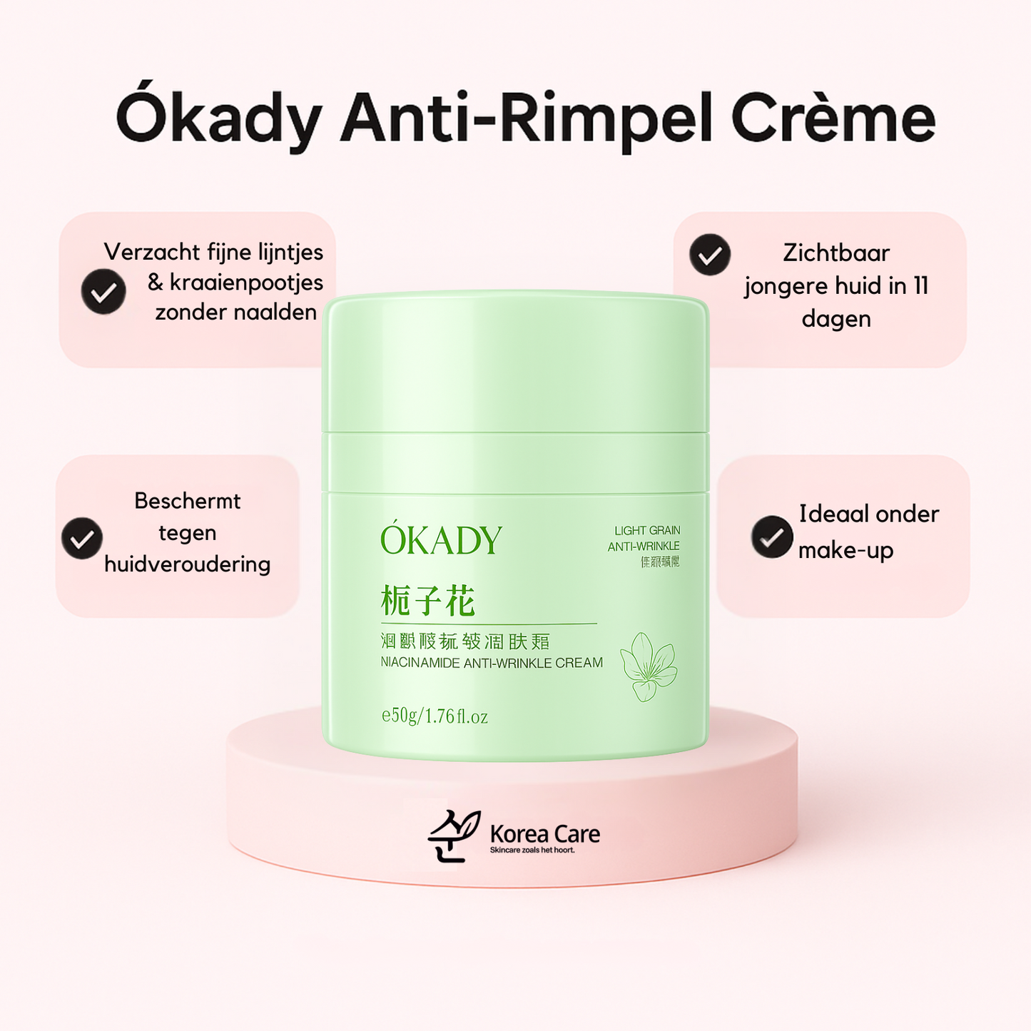 Ókady Anti-Rimpel Crème - 83 % minder rimpels
